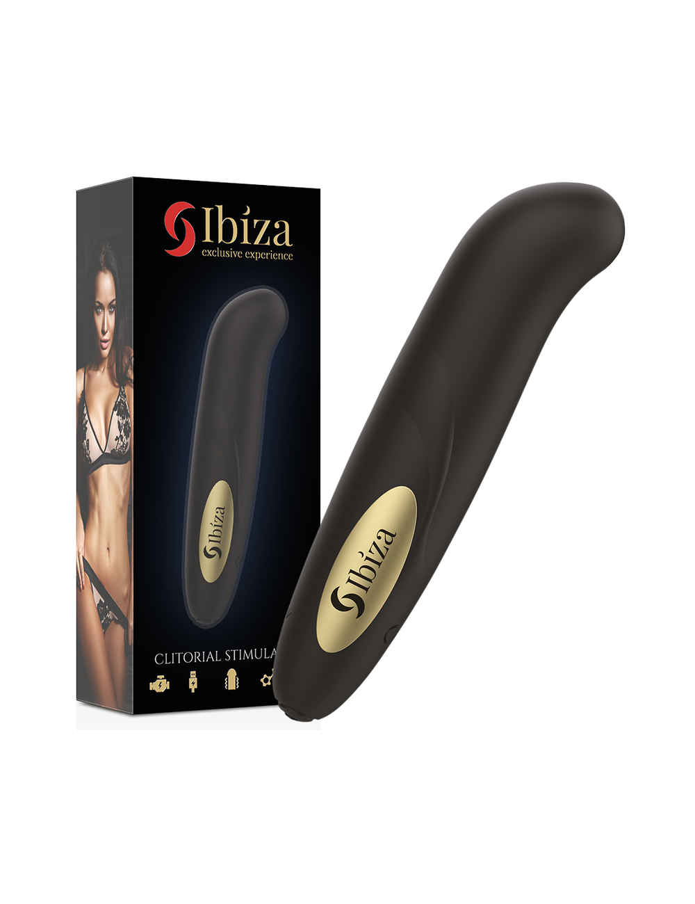 IBIZA - STIMULATEUR DE CLITORIS CHARGEUR USB 10 MODES DE VIBRATION DORÉ 13 X 2,9