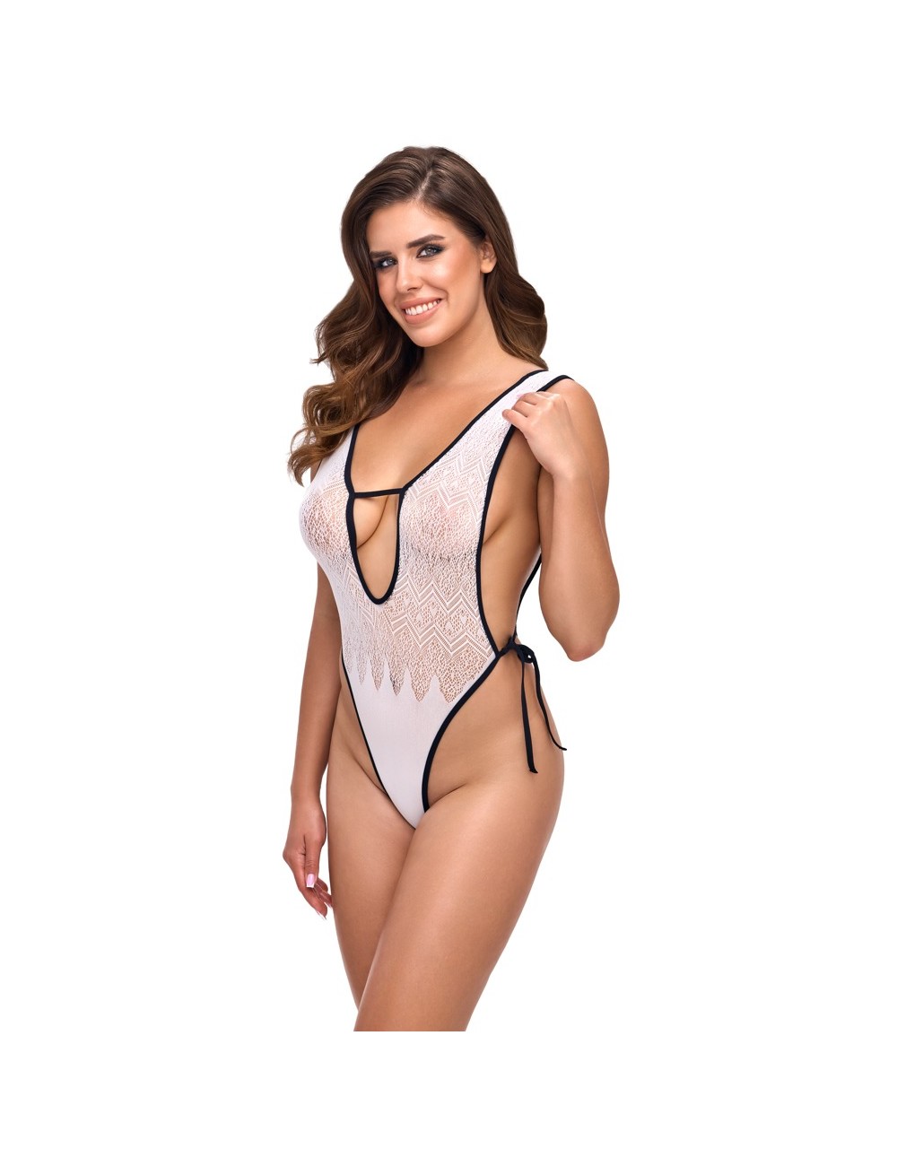 Body Blanc Sensuel à Nouettes Ouvertes – Fantasy by Cottelli