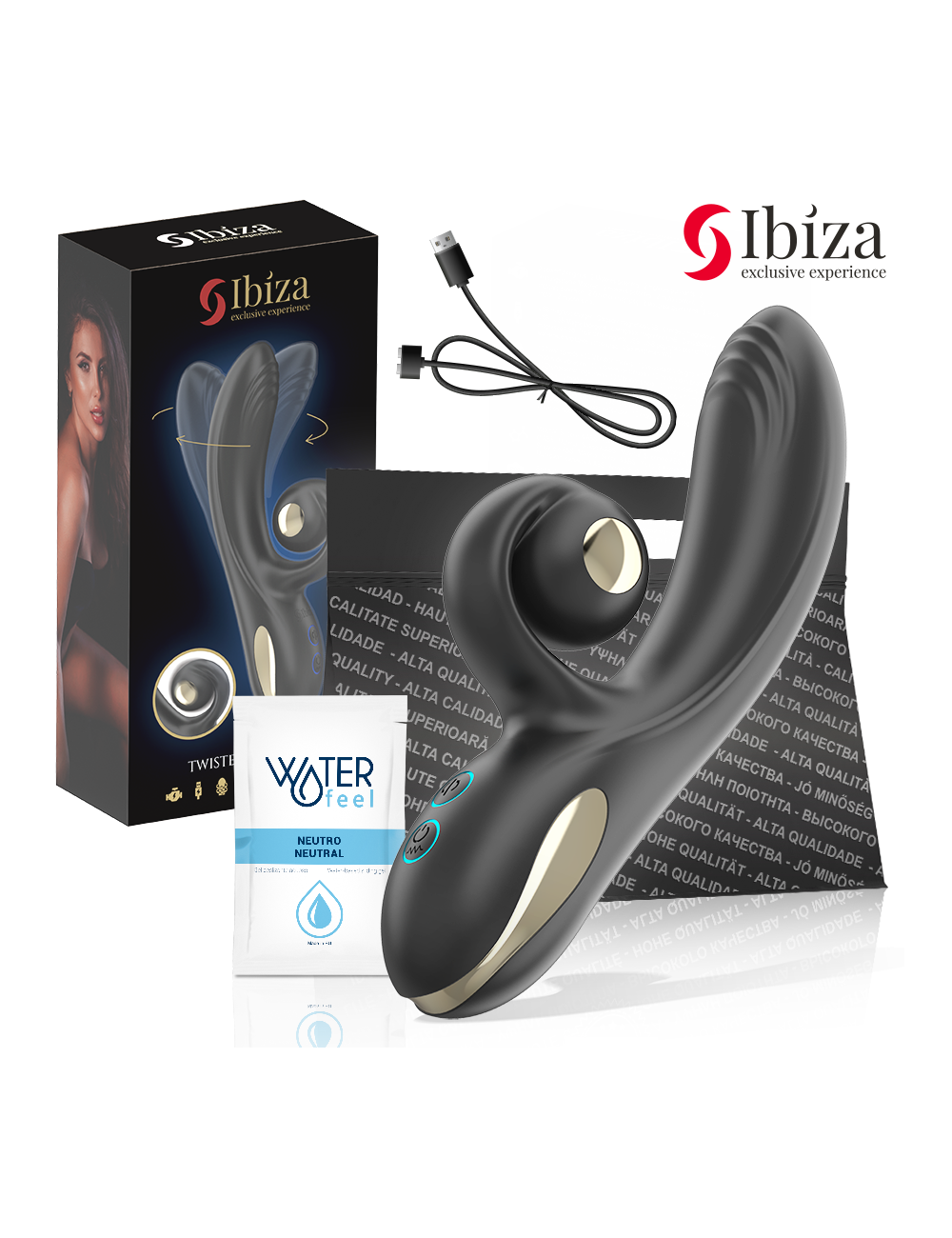 IBIZA - VIBRATEUR TWISTER AVEC STIMULATEUR DE COURBES ET VIBRO-ROTATION