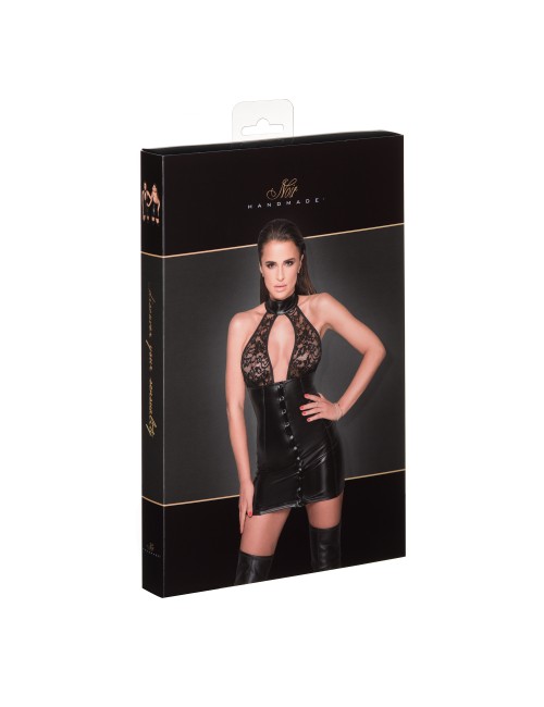 Robe wetlook et dentelle F224
