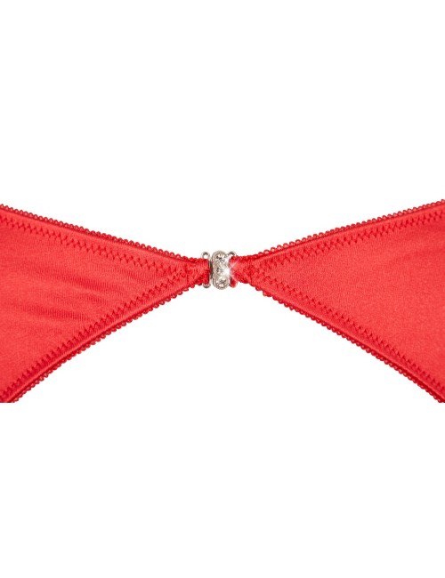Ensemble lingerie 3 pièces ouvert rouge - Cottelli Lingerie