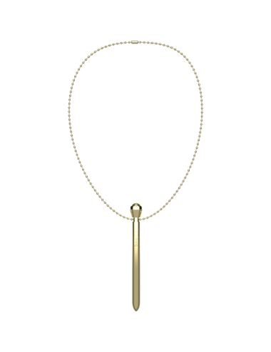 IBIZA - STIMULATEUR DE POCHE CLITO COLLIER CHARGEUR USB 12 MODES DE VIBRATION DORÉ 12,2 X 1,5