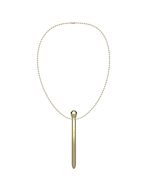IBIZA - STIMULATEUR DE POCHE CLITO COLLIER CHARGEUR USB 12 MODES DE VIBRATION DORÉ 12,2 X 1,5