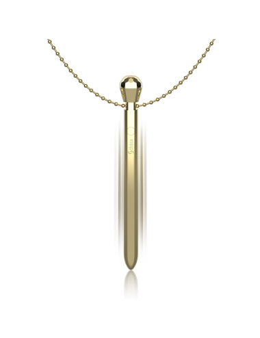 IBIZA - STIMULATEUR DE POCHE CLITO COLLIER CHARGEUR USB 12 MODES DE VIBRATION DORÉ 12,2 X 1,5