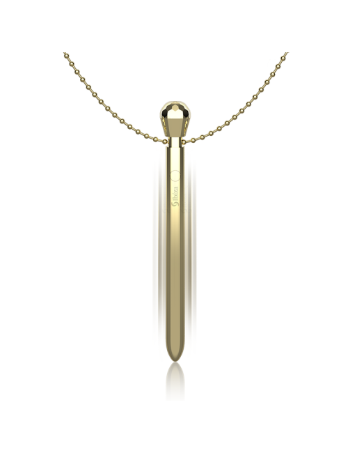 IBIZA - STIMULATEUR DE POCHE CLITO COLLIER CHARGEUR USB 12 MODES DE VIBRATION DORÉ 12,2 X 1,5