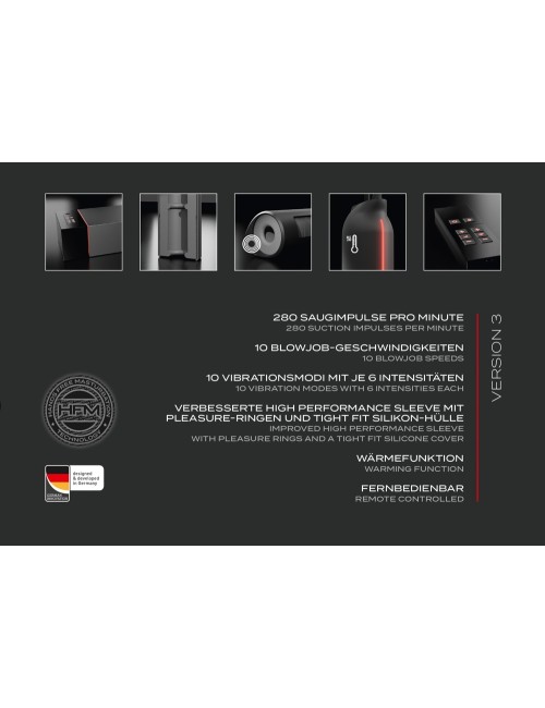 Suck-O-Mat 3 – Masturbateur automatique fellation chauffant luxe