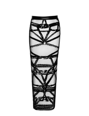 Jupe longue fendue Bondesque F360 - Noir Handmade