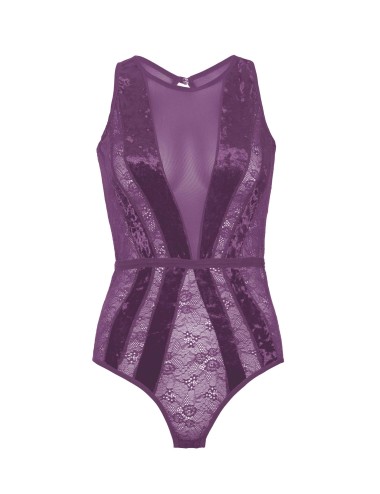 Body à dos ajouré et ouverture pressionnée Violet Leg Avenue
