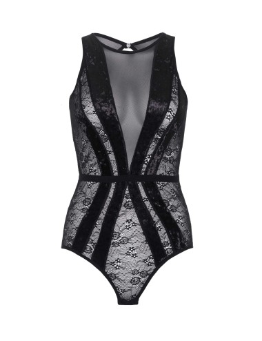 Body Noir Dentelle Florale – Élégance Mystérieuse & Séduction Absolue