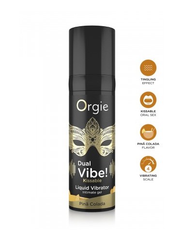 Gel d'excitation Dual Vibe Pina Colada Liquid Vibrator