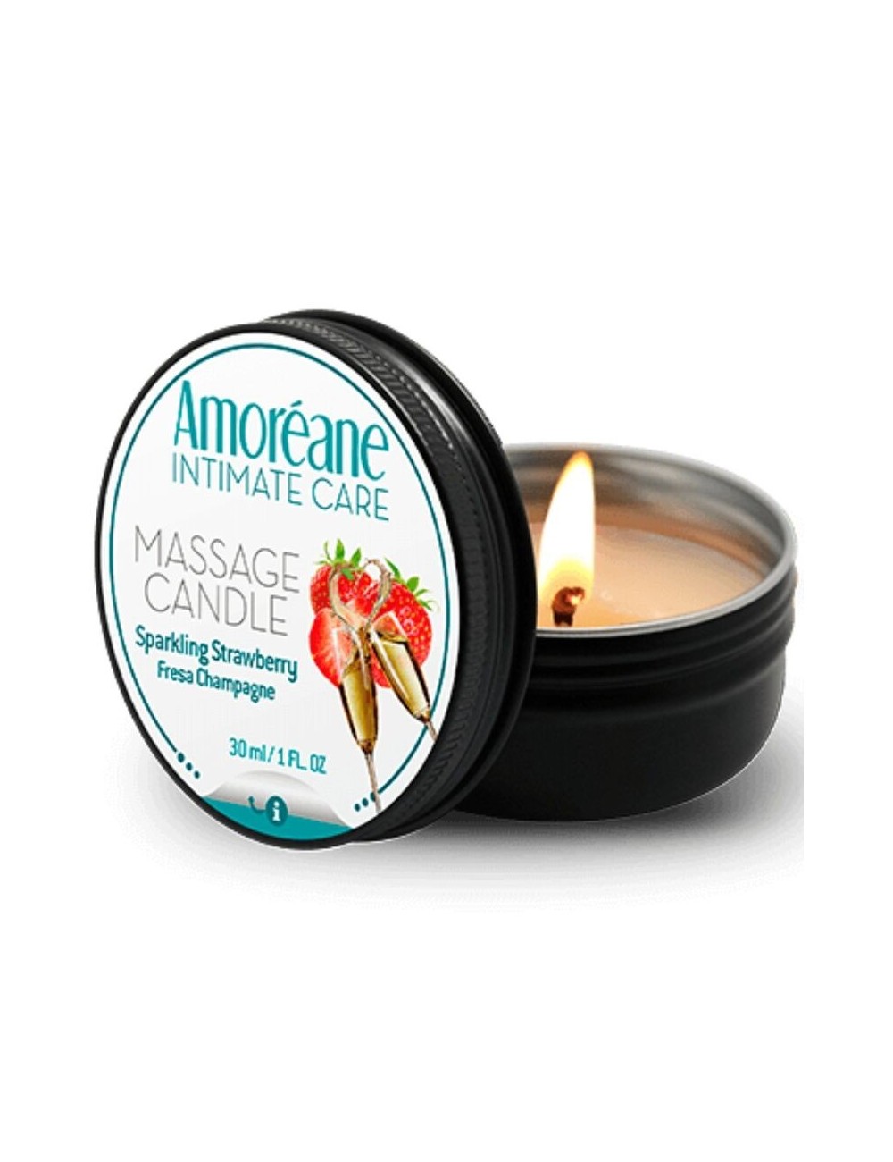AMOREANE - BOUGIE DE MASSAGE FRAISE CHAMPAGNE 30 ML