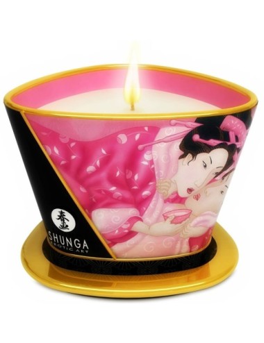 SHUNGA - MINI CARESSE À LA CHANDELLE BOUGIE DE MASSAGE ROSES APHRODISIAQUES 170 ML