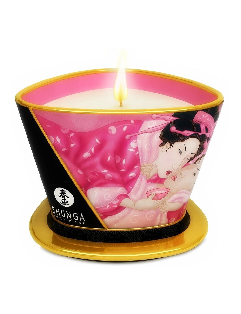 SHUNGA - MINI CARESSE À LA CHANDELLE BOUGIE DE MASSAGE ROSES APHRODISIAQUES 170 ML