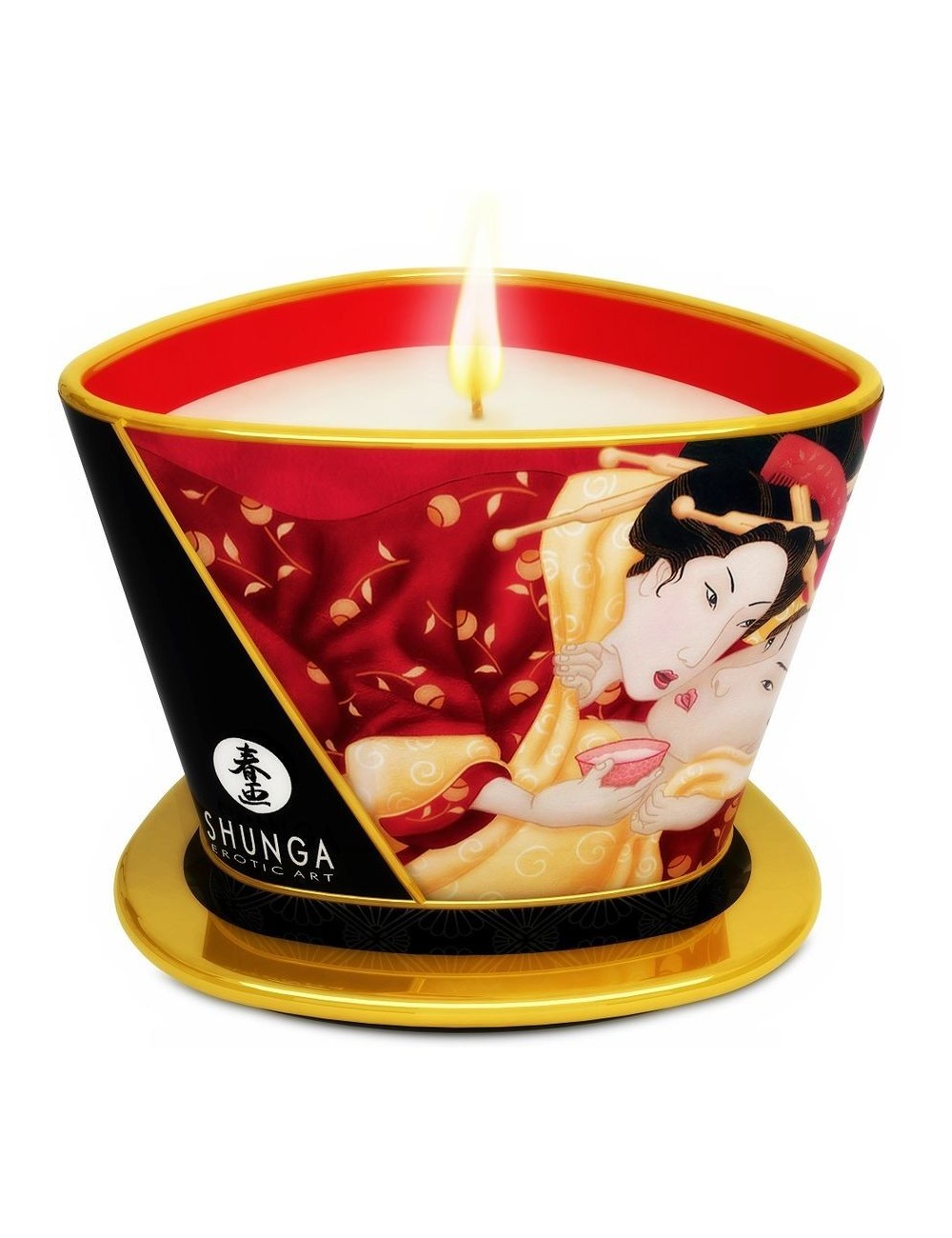 SHUNGA - MINI CARESSE AUX BOUGIES FRAISES ET BOUGIE DE MASSAGE CAVA 170 ML