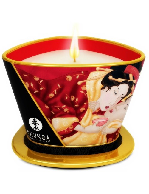 SHUNGA - MINI CARESSE AUX BOUGIES FRAISES ET BOUGIE DE MASSAGE CAVA 170 ML