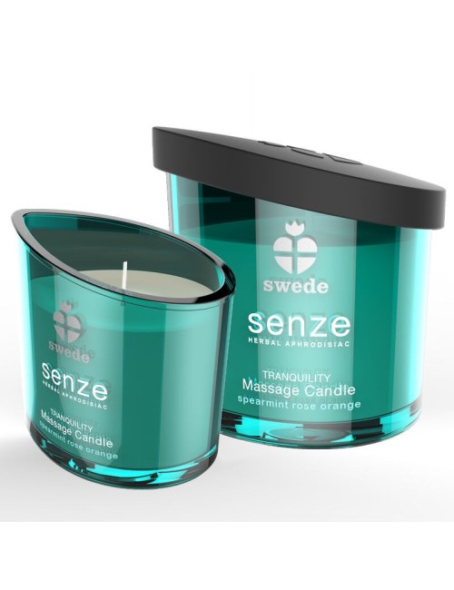 SWEDE - SENZE TRANQUILITY | BOUGIE DE MASSAGE MENTHE VERTE, ROSE, ORANGE 50 ML