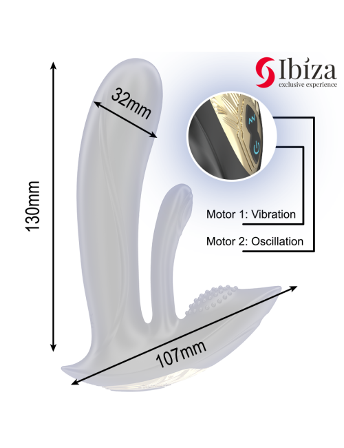 IBIZA - VIBRATEUR PORTABLE AVEC STIMULATION DU POINT G ET DU CLITORIS AVEC TÉLÉCOMMANDE