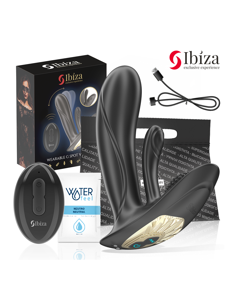 IBIZA - VIBRATEUR PORTABLE AVEC STIMULATION DU POINT G ET DU CLITORIS AVEC TÉLÉCOMMANDE