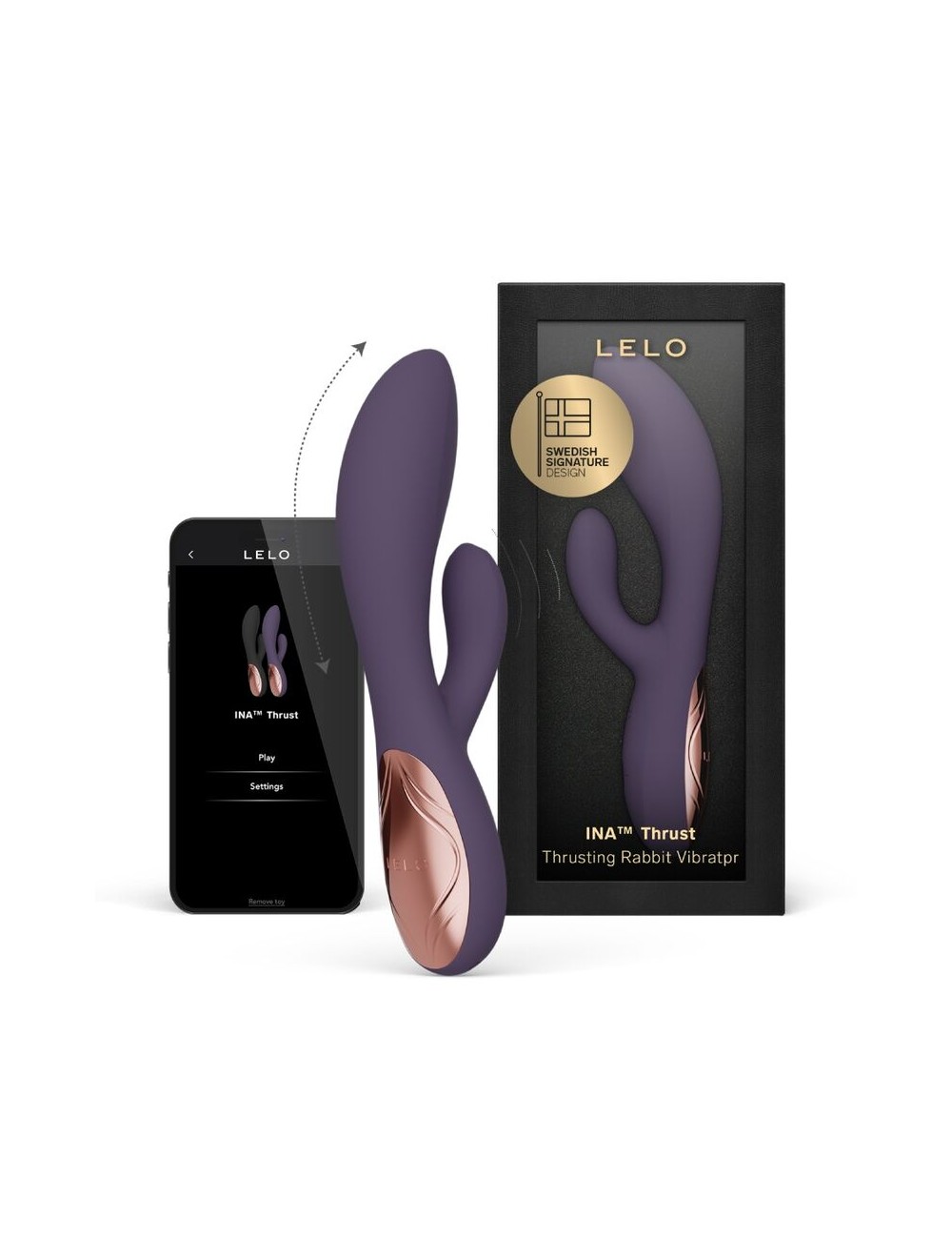 LELO INA Thrust Rabbit Vibrateur Violet – Double Plaisir Absolu | RoselyseLinerie