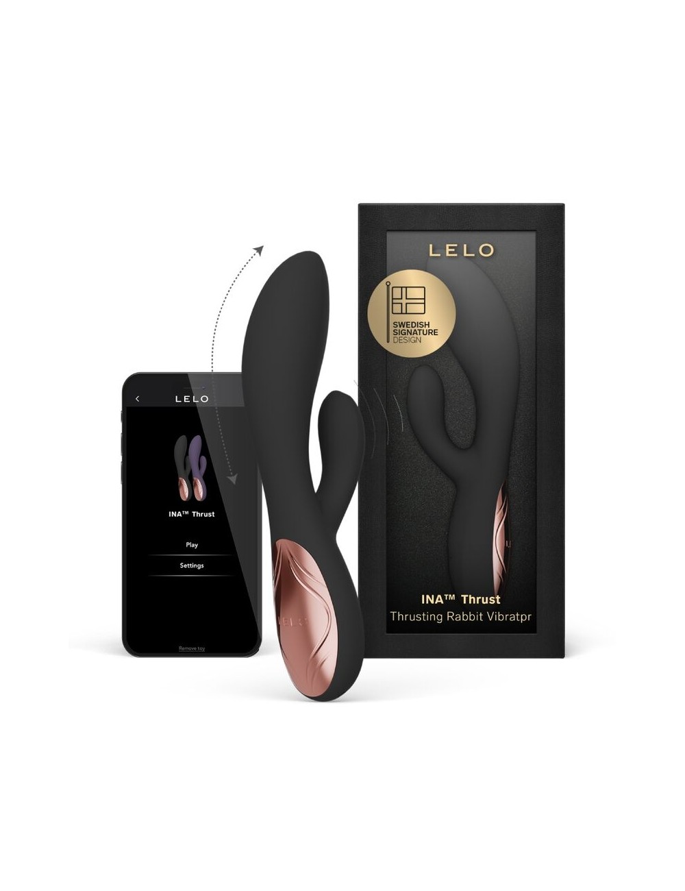 LELO - INA THRUST RABBIT VIBRATEUR À POUSSÉE NOIR