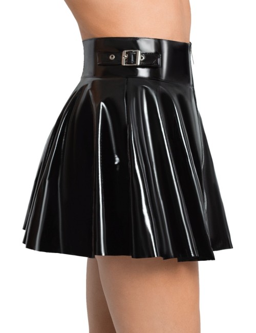Mini Jupe Vinyl Ultra Évasée Black Level – Pouvoir Sexy & Allure Sulfureuse