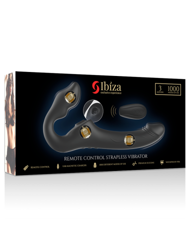IBIZA - VIBRATEUR SANS SANGLE TÉLÉCOMMANDE 3 MOTEURS 1000 COMBINAISONS.
