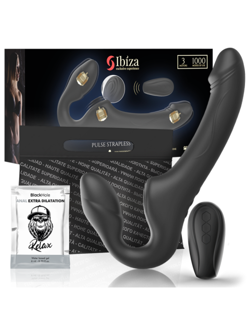 IBIZA - VIBRATEUR SANS BRETELLES AVEC BOUTON-POUSSOIR DE TÉLÉCOMMANDE