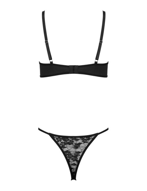 Ensemble lingerie KOTEK noir en dentelle avec soutien-gorge à armatures