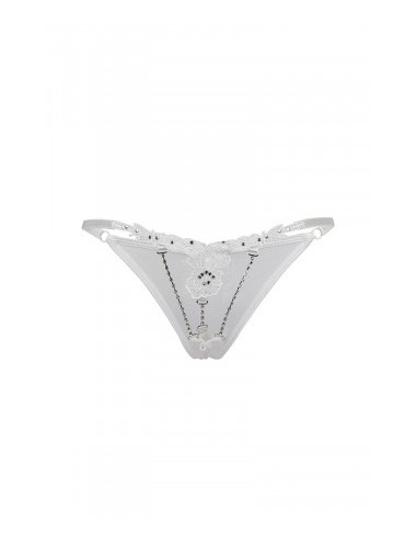 String ouvert à strass blanc