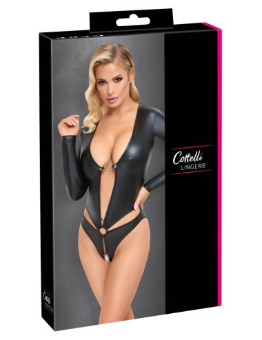 Body ouvert effet simili cuir Cottelli Bondage