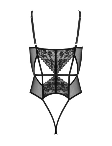 Body noir dentelle et tulle avec armatures lingerie femme