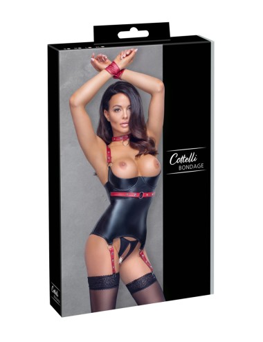 Ensemble ouvert avec collier et menottes - Cotelli BONDAGE