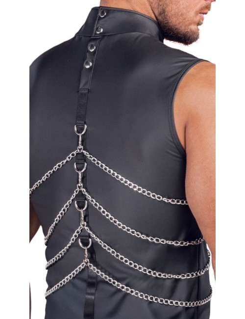 Body Contour Wetlook avec Col - S/M - Noir