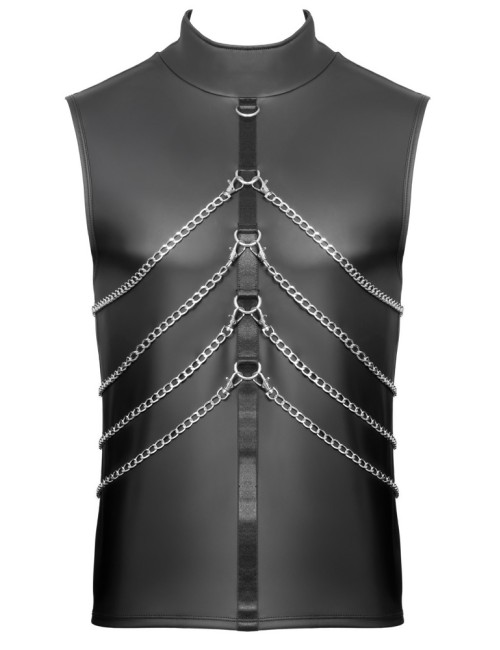 Body Contour Wetlook avec Col - S/M - Noir