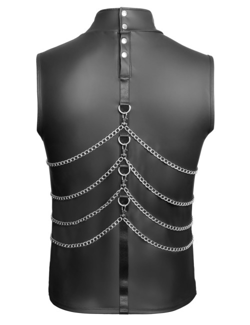 Body Contour Wetlook avec Col - S/M - Noir