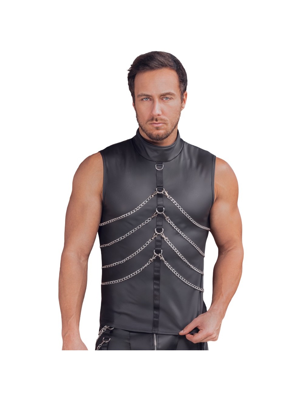Body Contour Wetlook avec Col - S/M - Noir