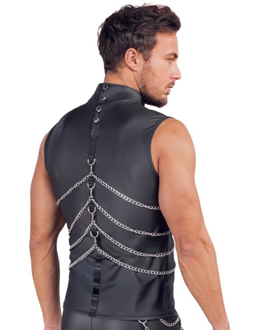 Body Contour Wetlook avec Col - S/M - Noir