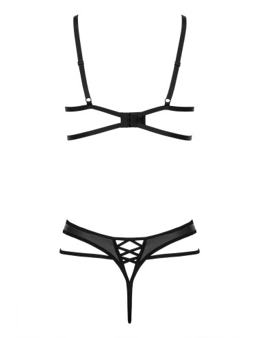 Ensemble Lingerie Noir Dentelle & Wetlook Kotek | Roselyse Lingerie