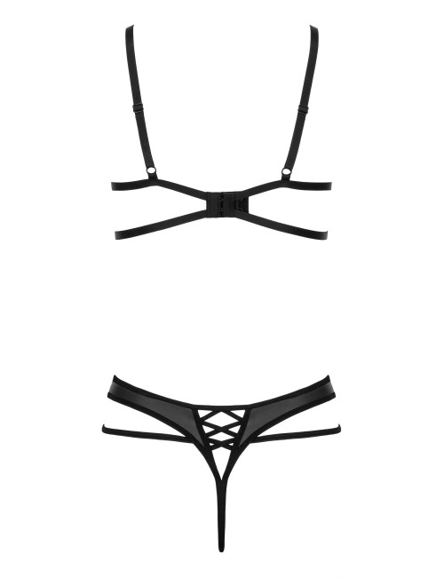 Ensemble Lingerie Noir Dentelle & Wetlook - Kotek
