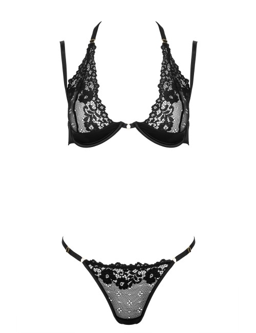 Znsemble lingerie 2 pièces noir en dentelle Lacina