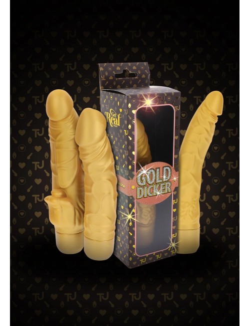 Get Real Gold Dicker Stim Vibrator 22 cm