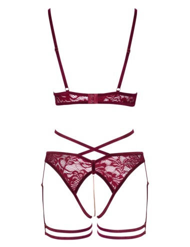 Ensemble Ouvert Dentelle Rouge Abierta Fina – Lingerie Sexy Femme