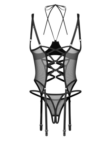Dominna corset et string ouverts - Roselyse-lingerie.com