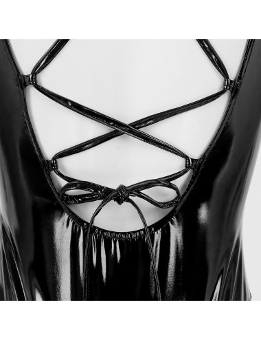 Body Wetlook Noir Décolleté Plongeant Dos Nu