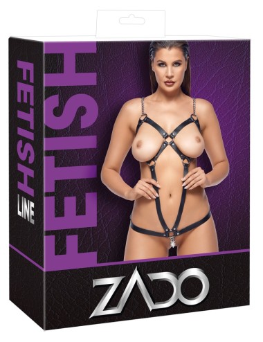 Harnais en Cuir avec Chaînes ZADO – Lingerie Fetish BDSM Femme