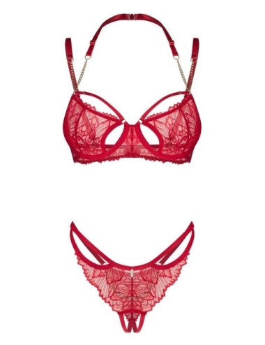 Matildea ensemble lingerie ouvert rouge Obsessive