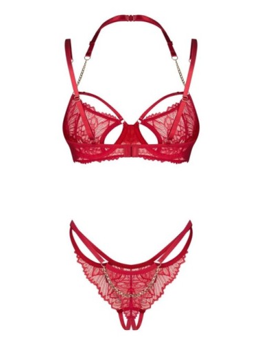 Matildea Ensemble Lingerie Ouvert Rouge Obsessive – Séduction Élégante