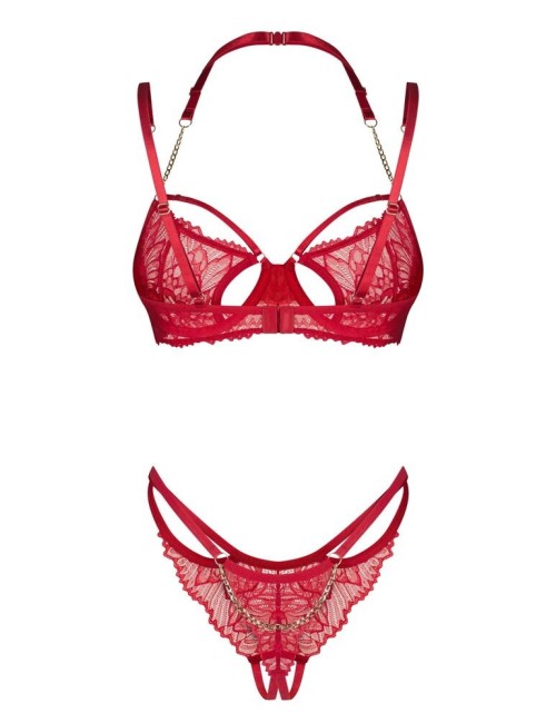 Matildea ensemble lingerie ouvert rouge Obsessive