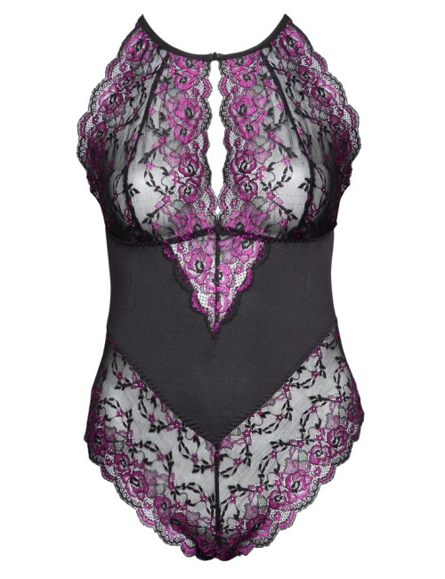 Body Transparent Dentelle Florale Ouverture Érotique Grande Taille Cottelli CURVES