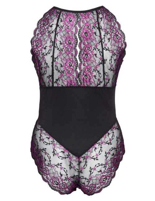 Body Transparent Dentelle Florale Ouverture Érotique Grande Taille Cottelli CURVES